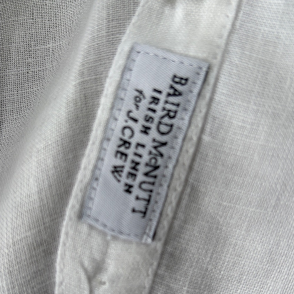 J.Crew Relaxed Linen Button-Up Shirt – White – Size Medium - Picture 5 of 9